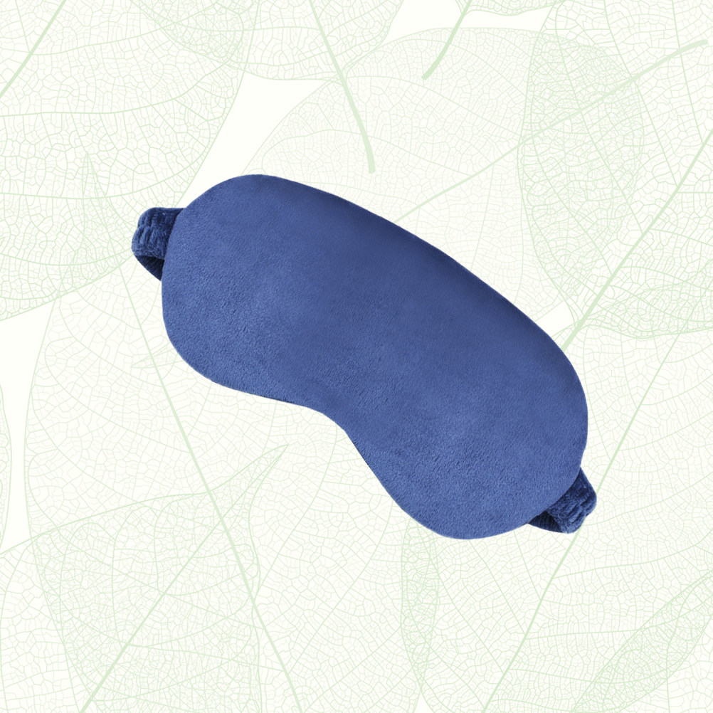 Eye Mask Heated - หน้ากากประคบร้อนไฟฟ้าผ้าเนื้อนุ่มพิเศษ ชาร์จด้วย USB บรรเทาอาการปวดตา สีน้ำเงินเข้ม ขนาดเดียวใช้ได้กับทุกคน